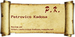Petrovics Kadosa névjegykártya