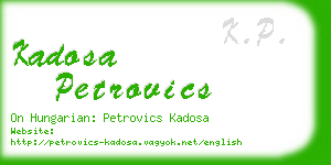 kadosa petrovics business card